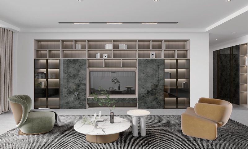 客餐廳電視柜定制背景墻組合柜